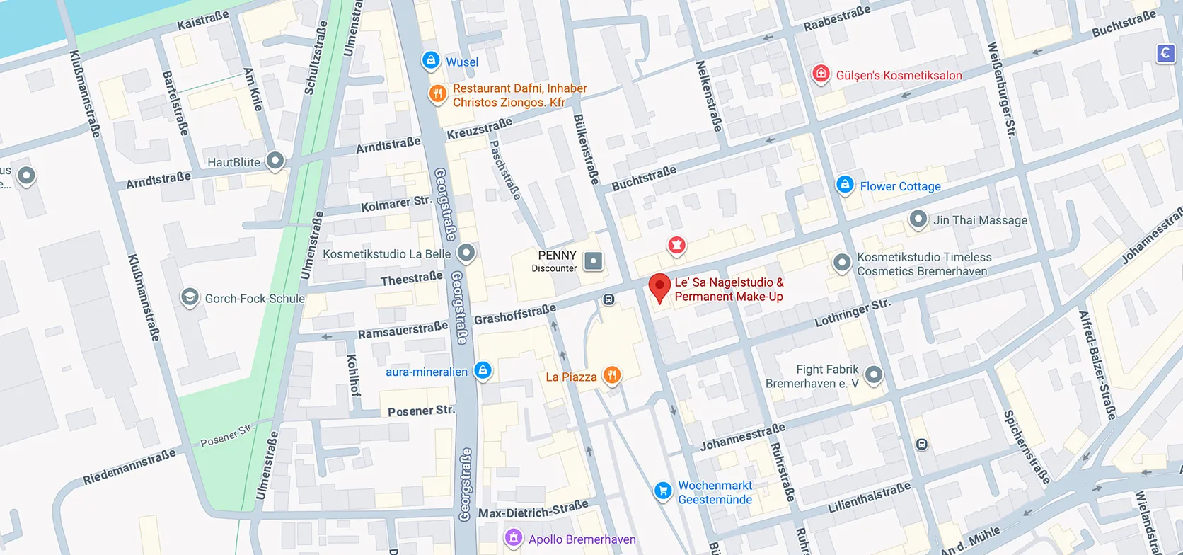 Kosmetikstudio in Bremerhaven Karte
